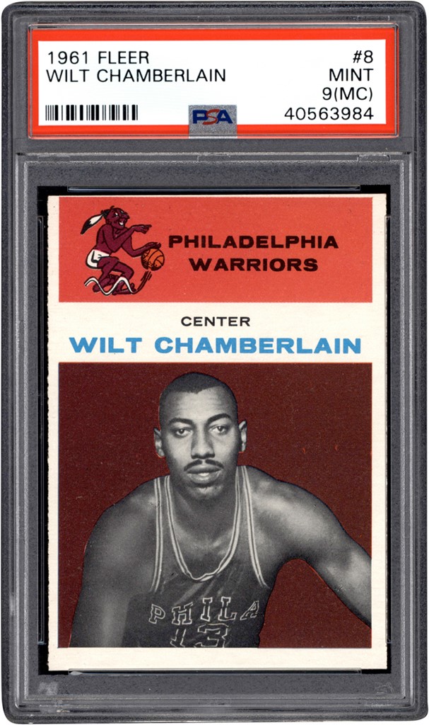 1961 Fleer #8 Wilt Chamberlain Rookie PSA MINT 9 (MC)