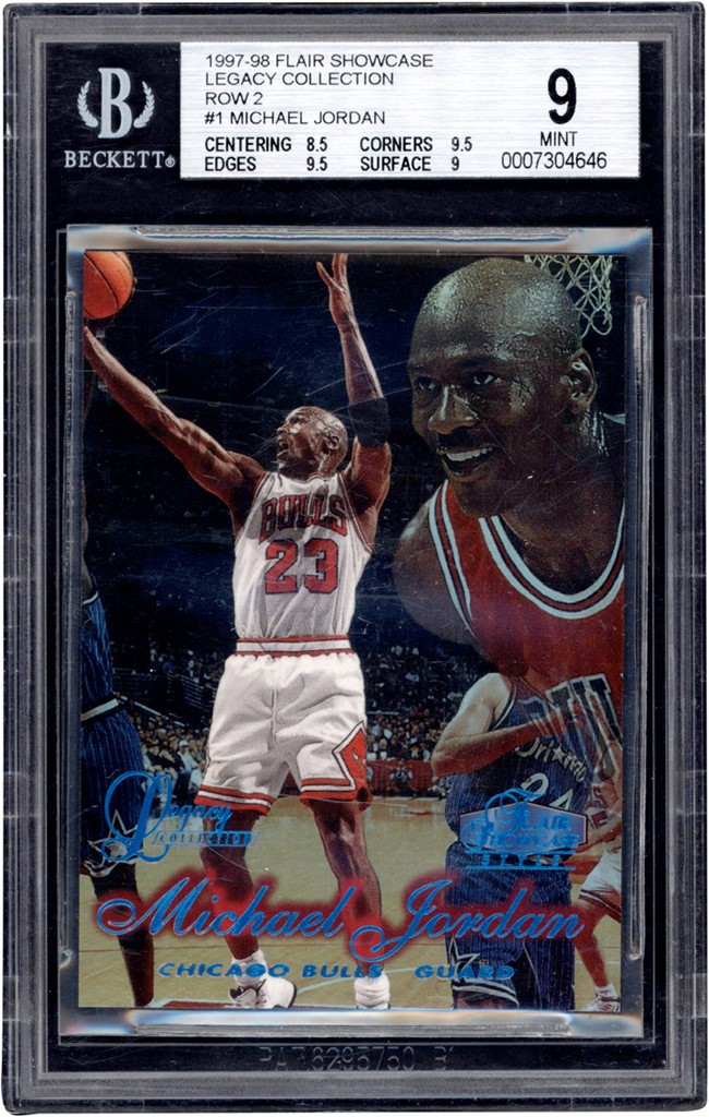 - 1997-98 Flair Showcase Row 2 Legacy Collection #1 Michael Jordan 85/100 BGS MINT 9