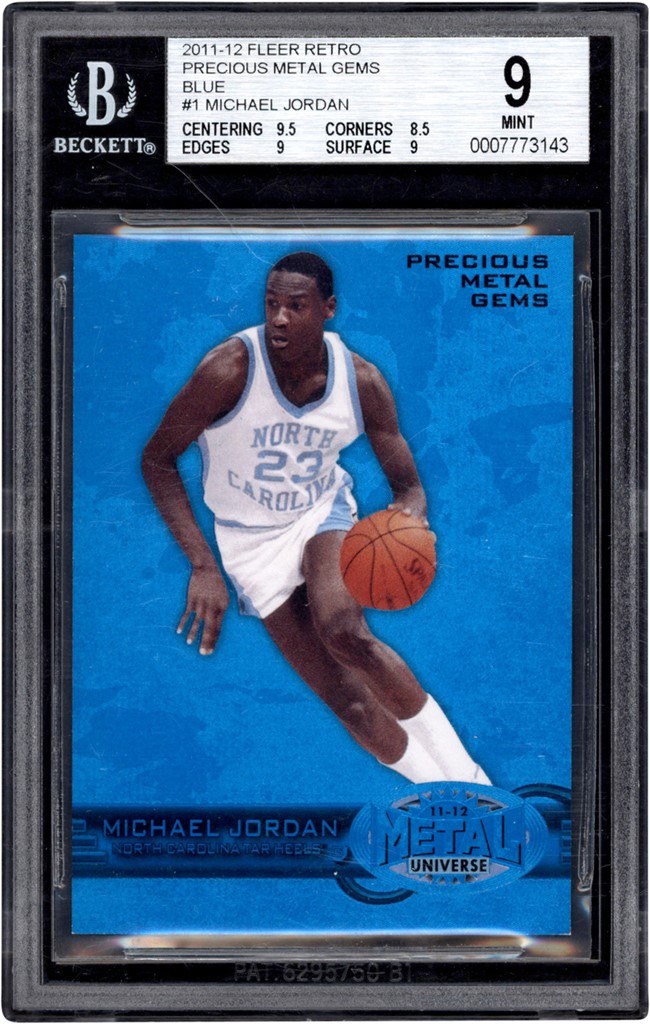 Modern Sports Cards - 2011-12 Fleer Retro Precious Metal Gems Blue #240 Michael Jordan 43/50 BGS MINT 9