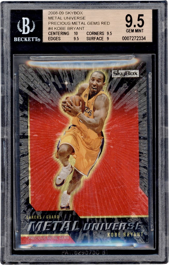 - 2008-09 Skybox Metal Universe Precious Metal Gems Red #4 Kobe Bryant 43/50 BGS GEM MINT 9.5