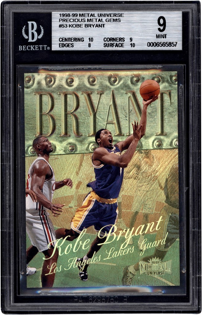 Modern Sports Cards - 1998-99 Metal Universe Precious Metal Gems #53 Kobe Bryant 5/50 BGS MINT 9 (Pop 1 of 3!)