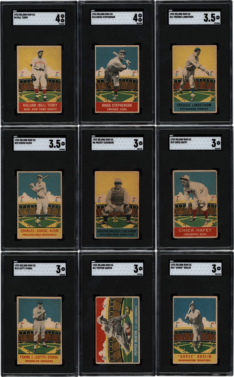 Baseball and Trading Cards - 1933 DeLong SGC Graded Complete Set (24/24)