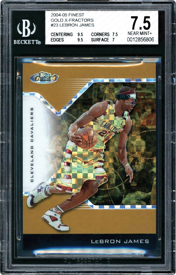 - 2005 Topps Finest Gold X-Fractor #23 LeBron James 2/5 BGS NM+ 7.5