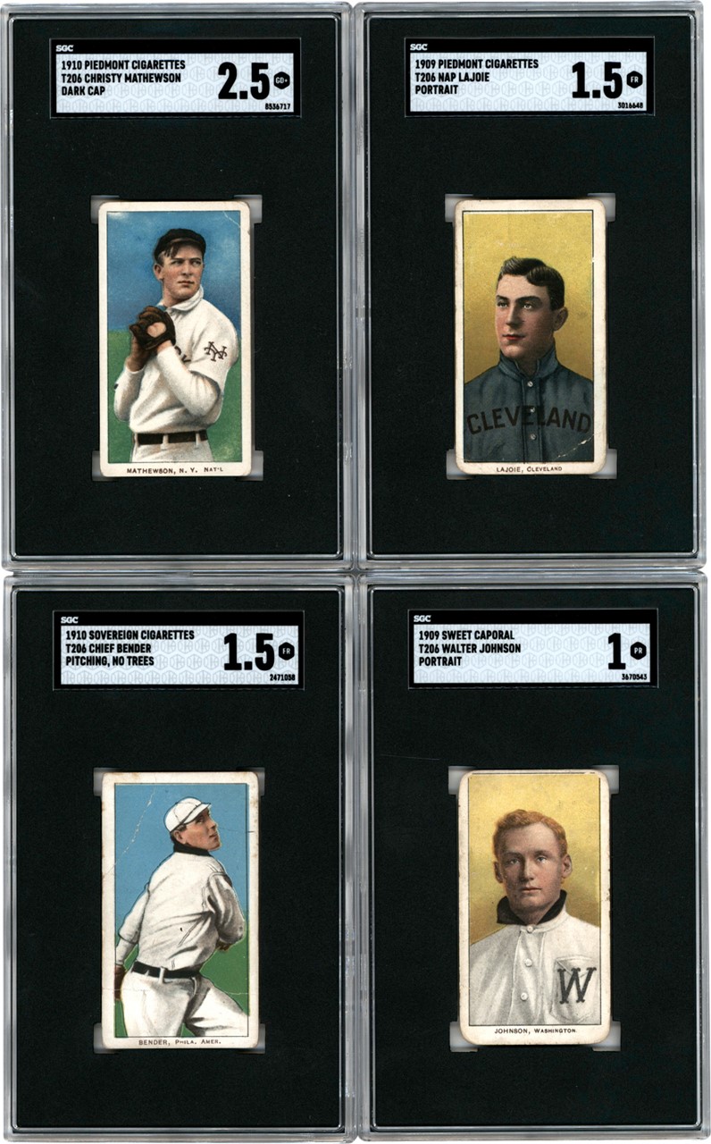 - 1909-11 T206 Hall of Famer Collection with Mathewson & Johnson (13)