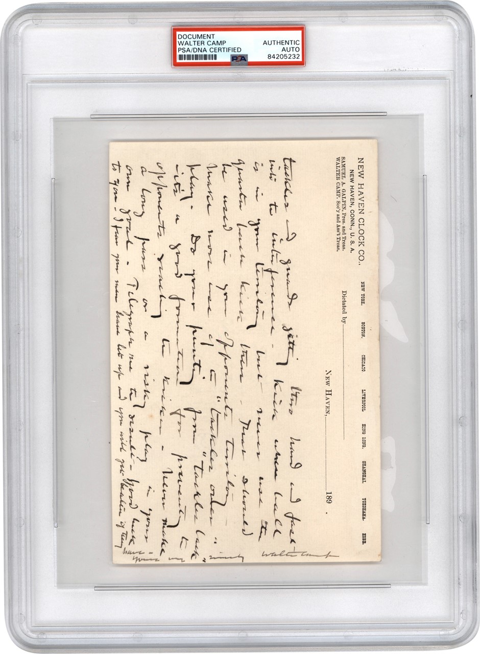 1894 Walter Camp Twice-Signed 4-Page Handwritten Letter w/Terrific Football Content (PSA)
