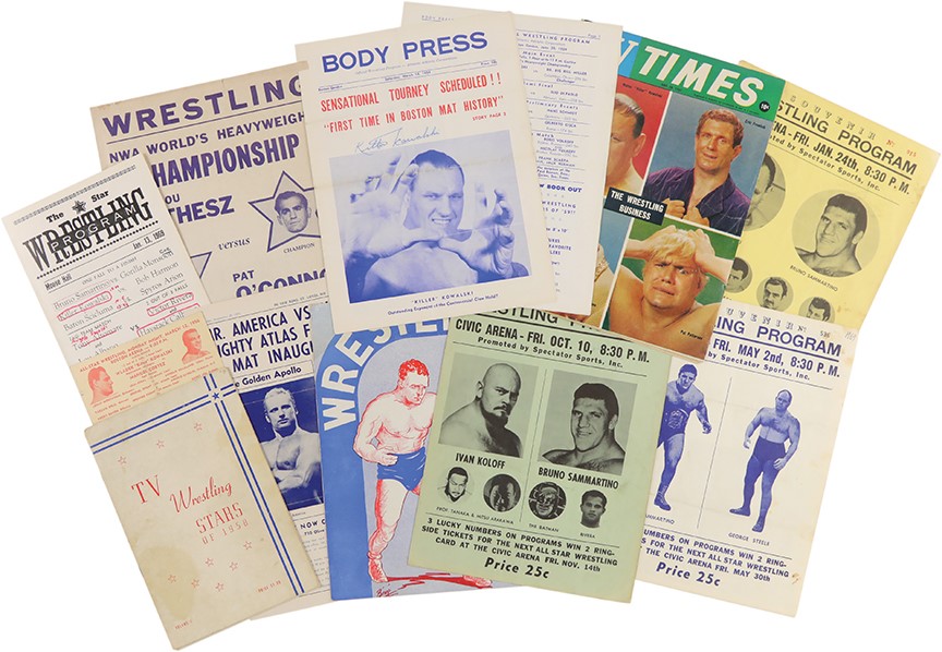 All Sports - 1950-70s Professional Wrestling Program and Ephemera Collection (40+)