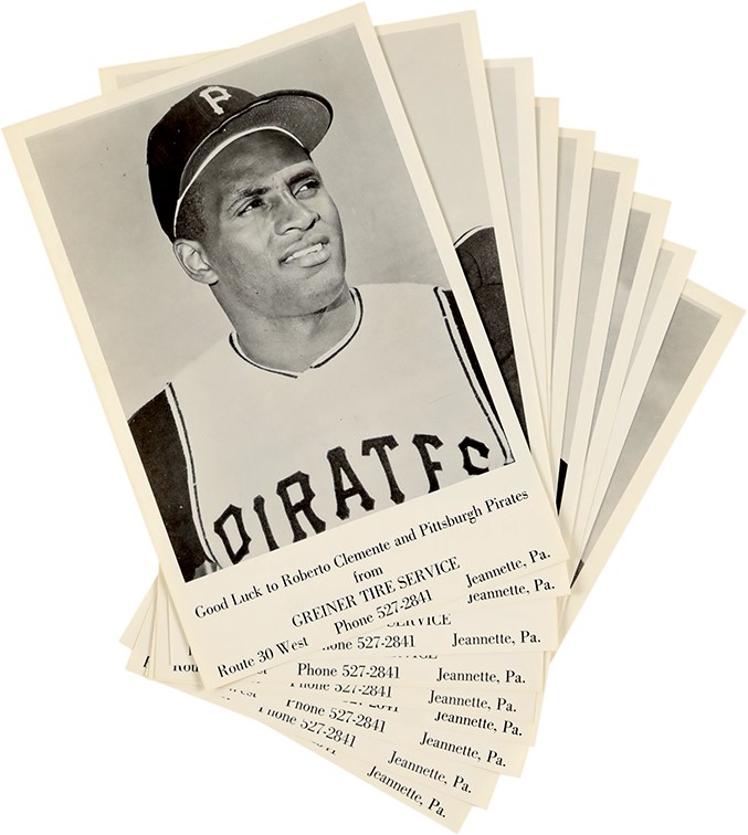 Clemente and Pittsburgh Pirates - 1969 Greiner Tire Center Pittsburgh Pirates Complete Set Plus One w/ Clemente