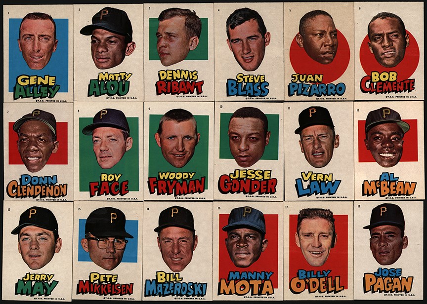 - 1967 Topps Pittsburgh Pirates Stickers Complete Set