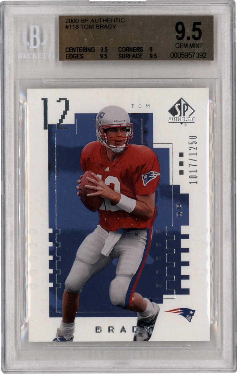 Modern Sports Cards - 2000 SP Authentic #118 Tom Brady Rookie 1017/1250 BGS GEM MINT 9.5