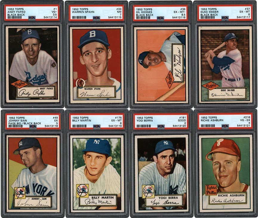 - 1952 Topps "High Grade" Low Number Near Complete Set (309/310) with PSA Graded