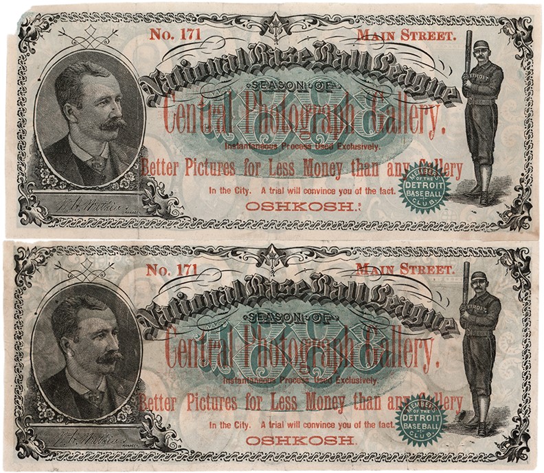 Early Baseball - 1887 Detroit Wolverines Baseball Currency (2)