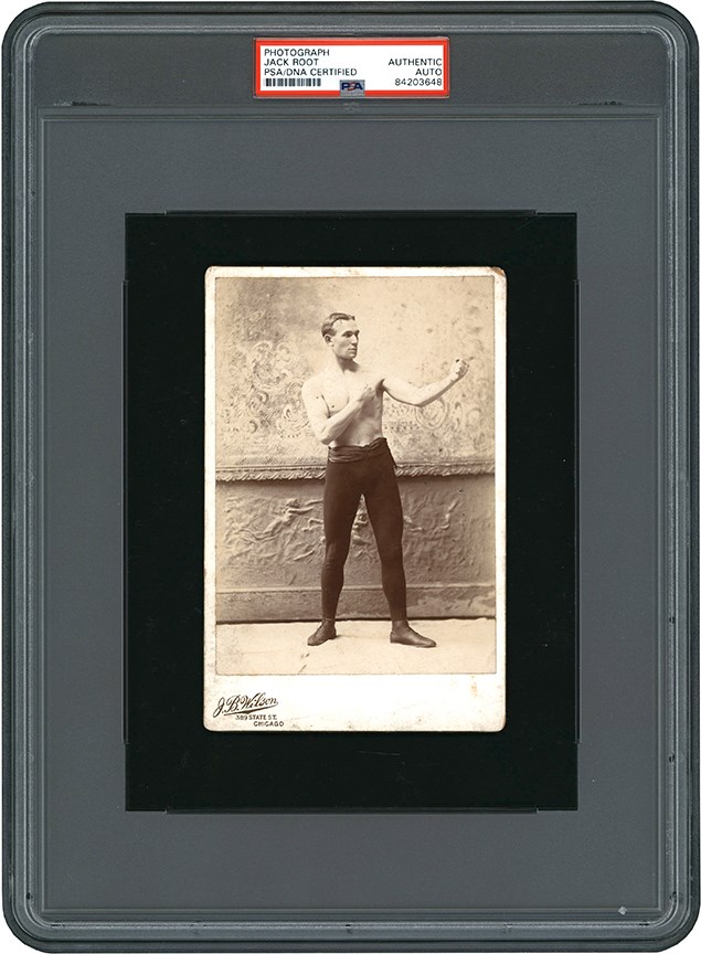 Muhammad Ali & Boxing - 1898 Jack Root Signed Cabinet Card (PSA)