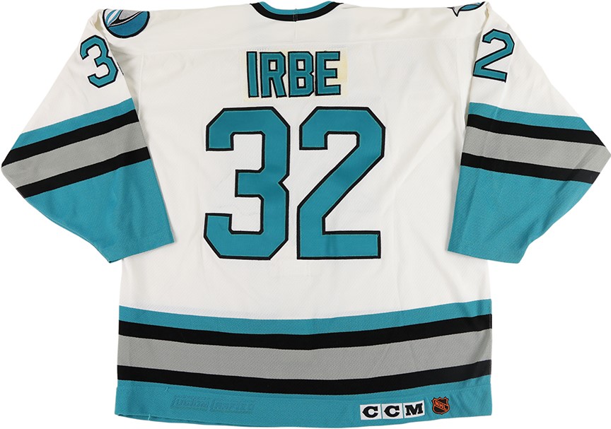 1991-92 Arturs Irbe San Jose Sharks First Season Game Worn Jersey