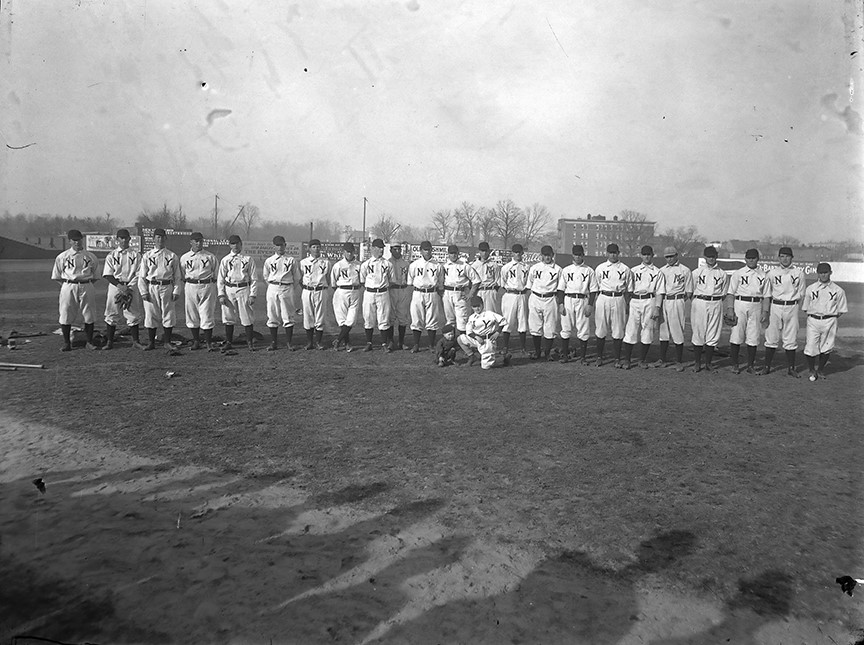 The Brown Brothers Collection - Circa 1907 New York Giants Team w/ Christy Mathewson Glass Plate Negative