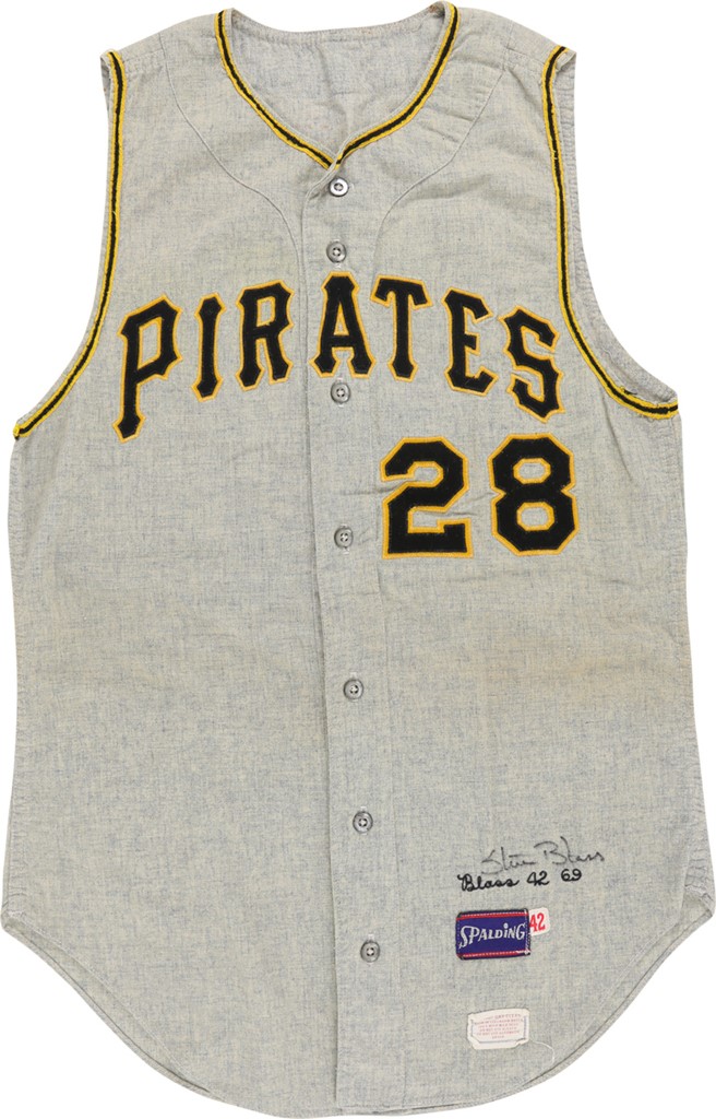 Clemente and Pittsburgh Pirates - 1969 Steve Blass Pittsburgh Pirates Game Worn Jersey