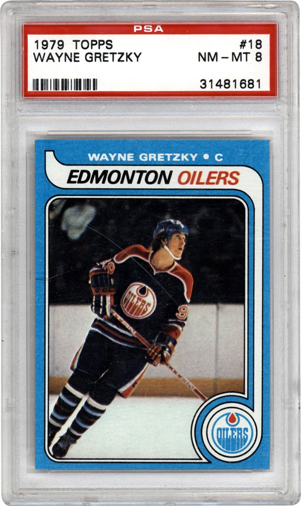 Hockey Cards - 1979 Topps #18 Wayne Gretzky Rookie PSA NM-MT 8