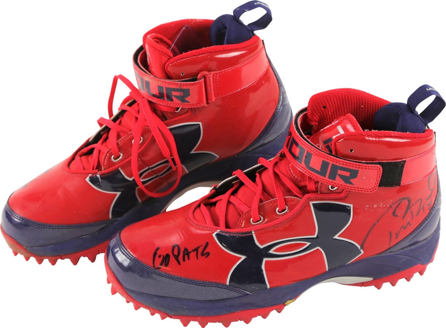 Historic 10/14/18 Tom Brady Photo-Matched "Patriots vs. Chiefs" Signed Game Worn Cleats - The FIRST Brady vs. Mahomes Matchup! (Gifted to Devin & Jason McCourty)