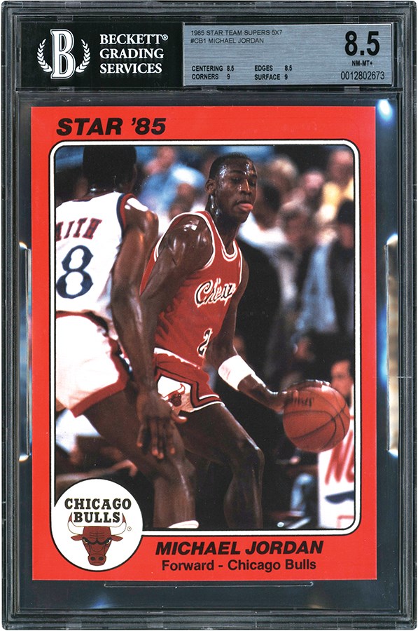 - 1985 Star Team Supers 5x7 #CB1 Michael Jordan BGS NM-MT+ 8.5
