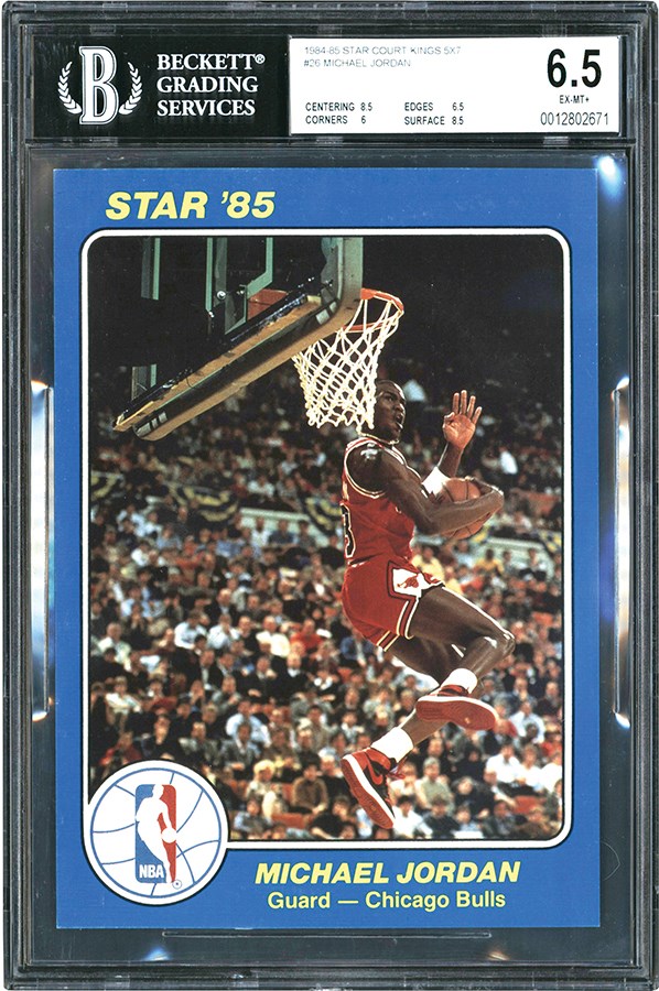 - 1984 Star Court Kings 5x7 #26 Michael Jordan Rookie BGS EX-MT+ 6.5
