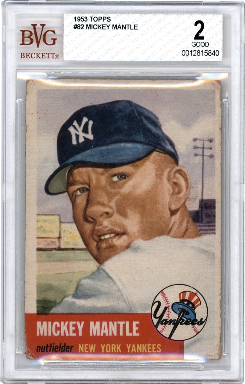 1953 Topps #82 Mickey Mantle BVG GOOD 2