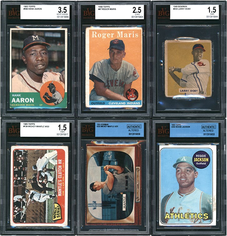 - 1949-69 Topps & Bowman BVG Graded Collection with Iconic Rookies and Mantle (6)