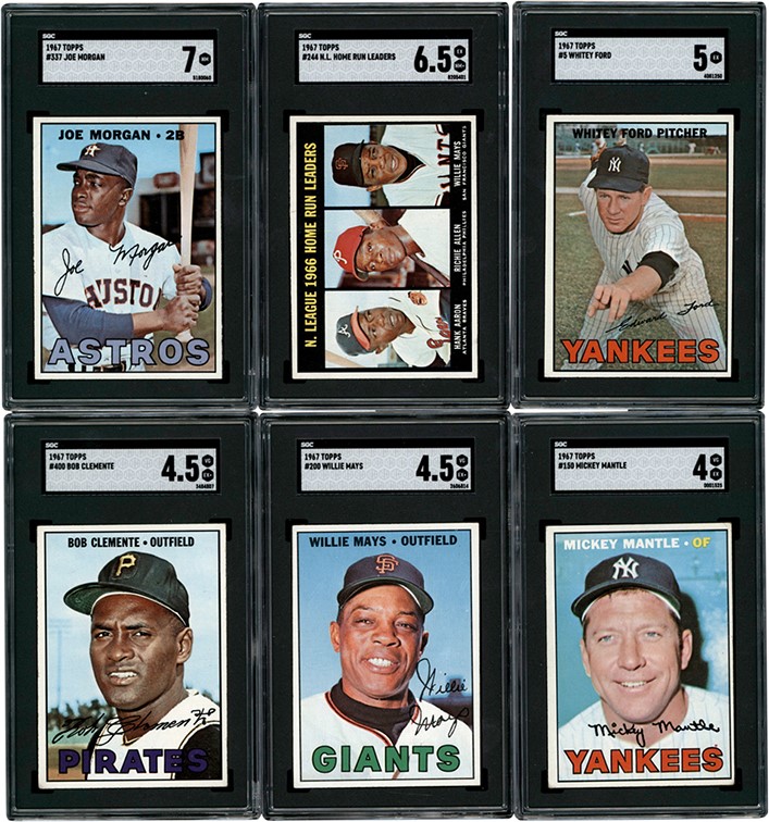 - 1967 Topps Near Complete Set (607/609) with SGC Graded