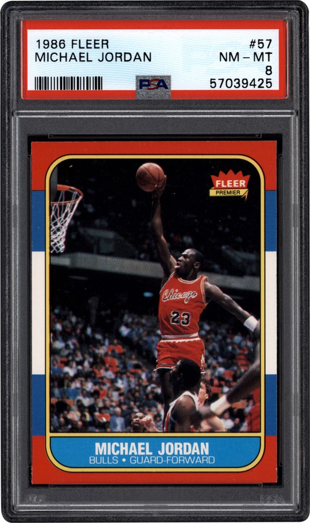 - 1986 Fleer #57 Michael Jordan Rookie PSA NM-MT 8