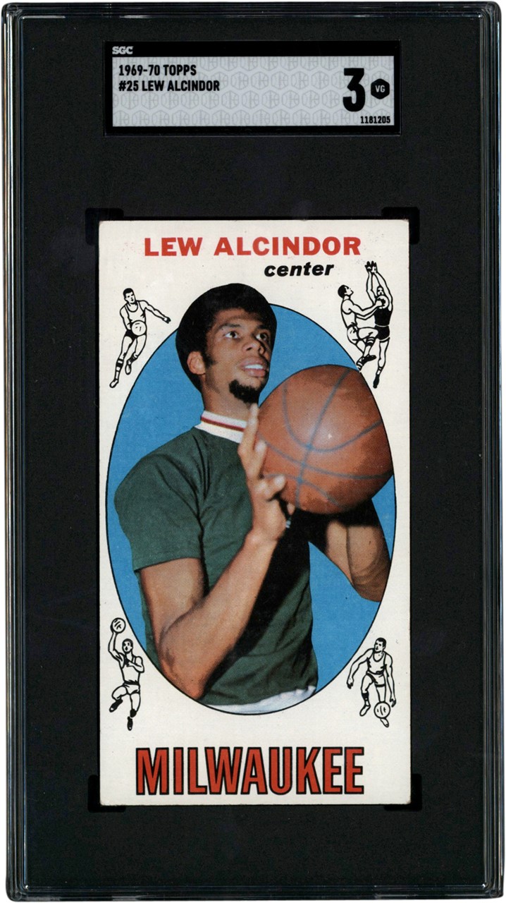 Basketball Cards - 1969 Topps Basketball #25 Lew Alcindor Rookie Card SGC VG 3