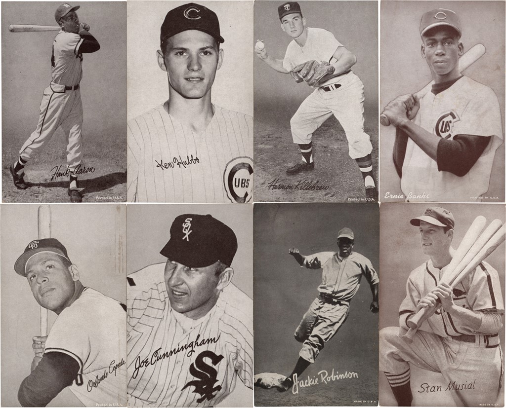 Baseball and Trading Cards - 1939-1966 Exhibit Baseball Card Archive Loaded with Major Hall of Famers (241)