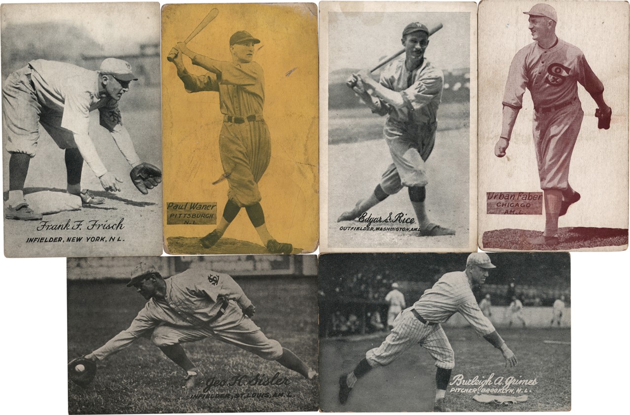 Baseball and Trading Cards - 1921-1977 Exhibit Collection with Postcard Examples and Hall of Famers (78)