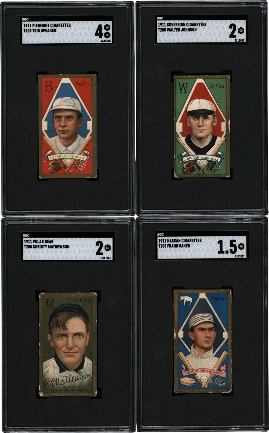 - 1911 T205 Collection with Mathewson & Johnson (9)