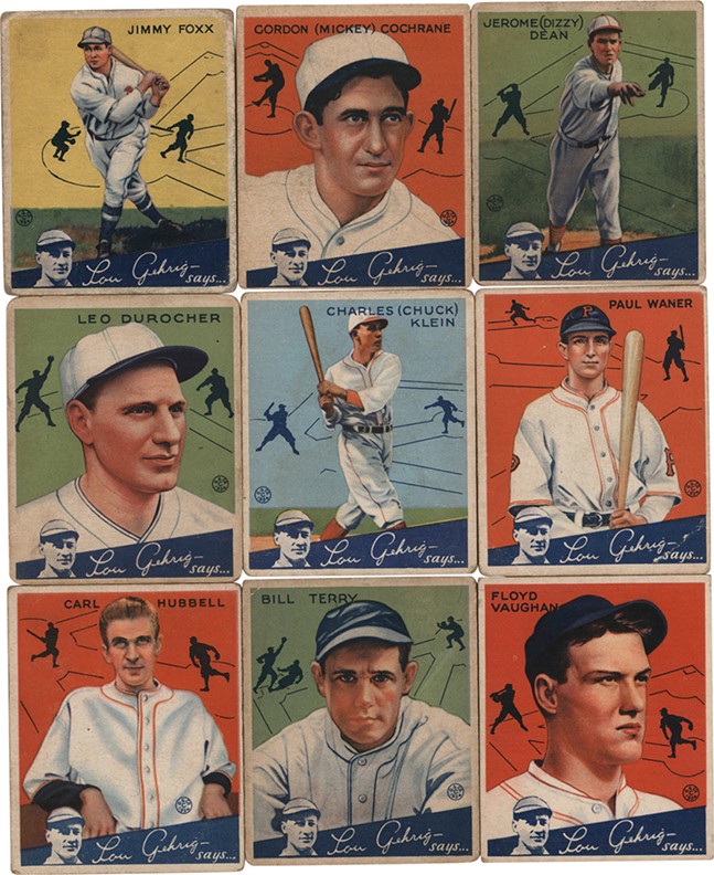 Baseball and Trading Cards - 1934 Goudey Hall of Famer Collection with Jimmie Foxx (9)