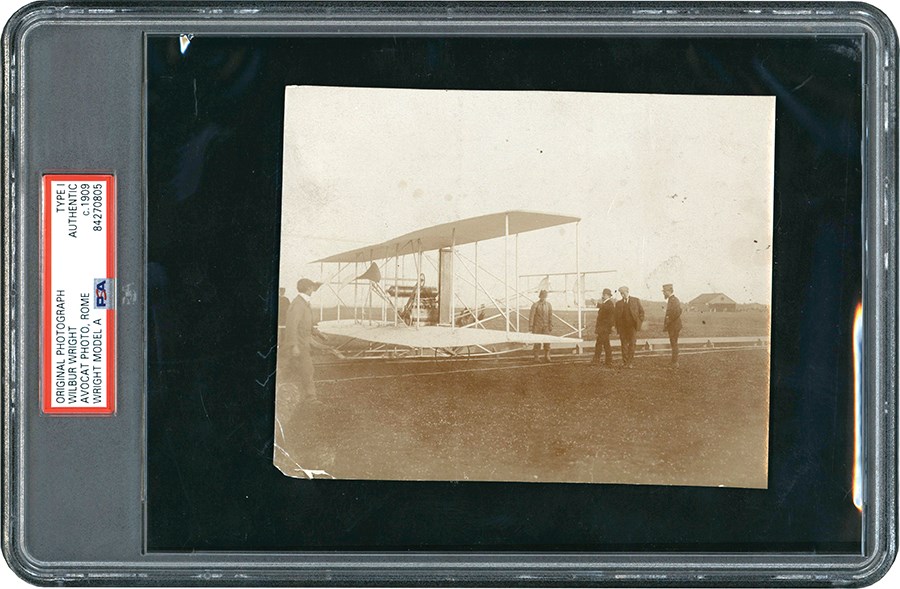 - Early Wilbur Wright w/Airplane Photograph (PSA Type I)