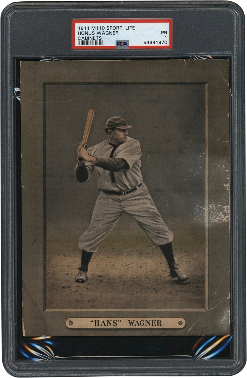 Baseball and Trading Cards - 1911 M110 Sporting Life Honus Wagner Cabinet PSA PR 1