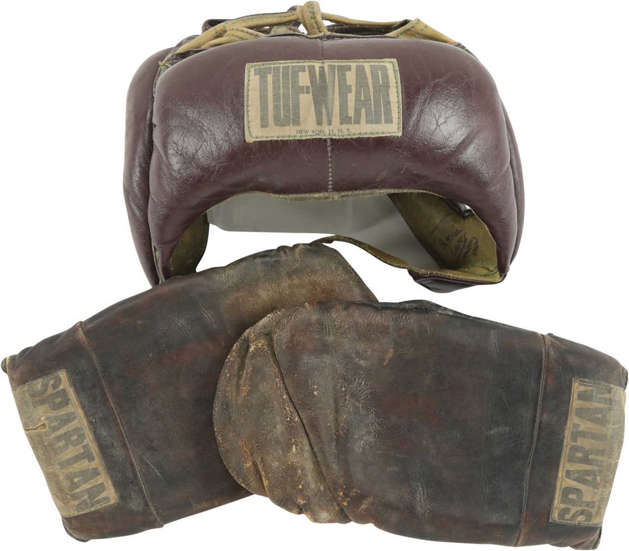 - 1960s Rubin "Hurricane" Carter Training Worn Headgear and Gloves - Originated from Carter (Craig Hamilton LOA)