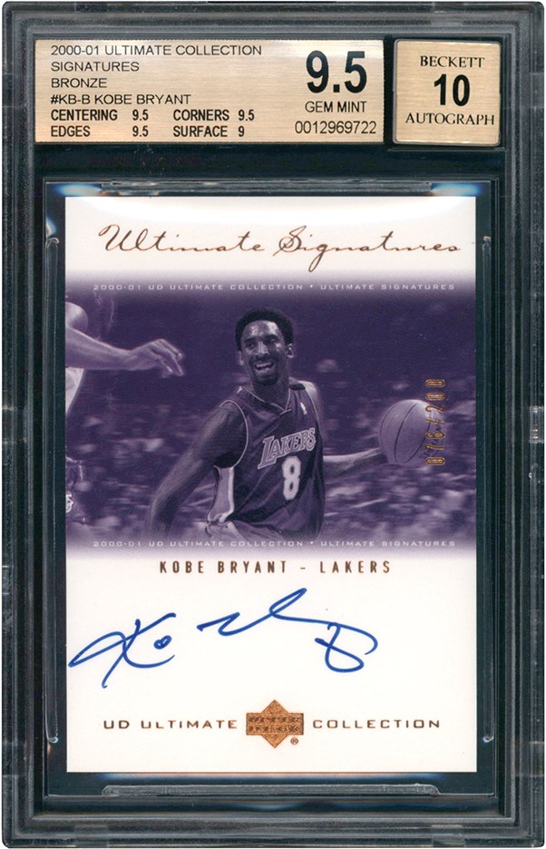 - 2000-01 Ultimate Collection Ultimate Signatures Bronze #KB-B Kobe Bryant Autograph 76/200 BGS GEM MINT 9.5 - Auto 10