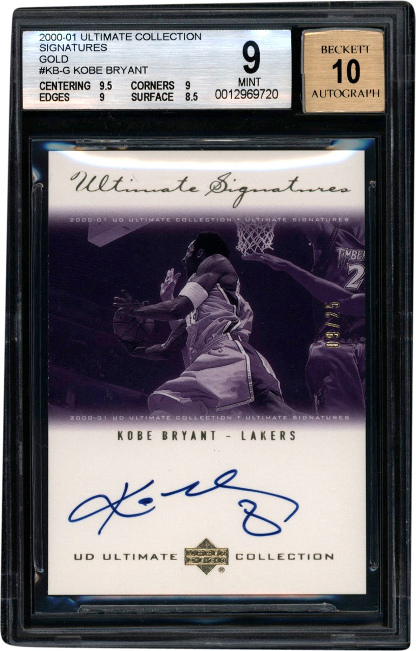 2000-01 Ultimate Collection Ultimate Signatures Gold #KB-G Kobe Bryant Autograph 9/25 BGS MINT 9 - Auto 10