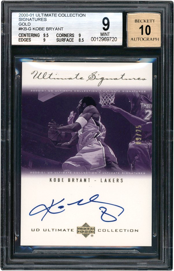 Modern Sports Cards - 2000-01 Ultimate Collection Ultimate Signatures Gold #KB-G Kobe Bryant Autograph 9/25 BGS MINT 9 - Auto 10
