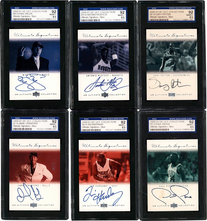 - 2000-01 Ultimate Collection Ultimate Signatures Silver SGC Graded Near Complete Set (13/15)