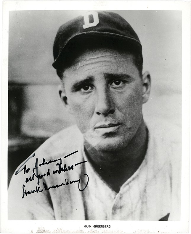 Baseball Autographs - Hank Greenberg Signed 8x10" Photograph