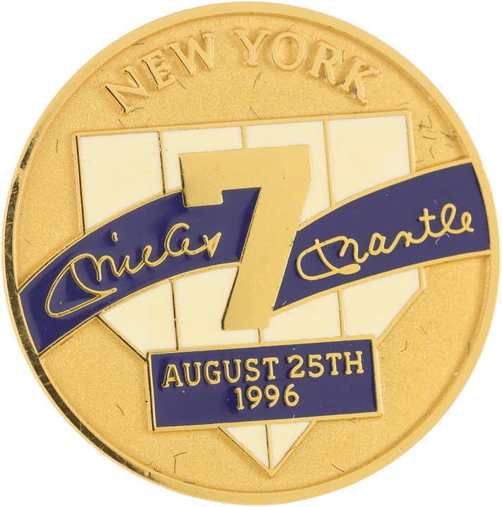 Mantle and Maris - Mickey Mantle Day Pin From August 25th 1996