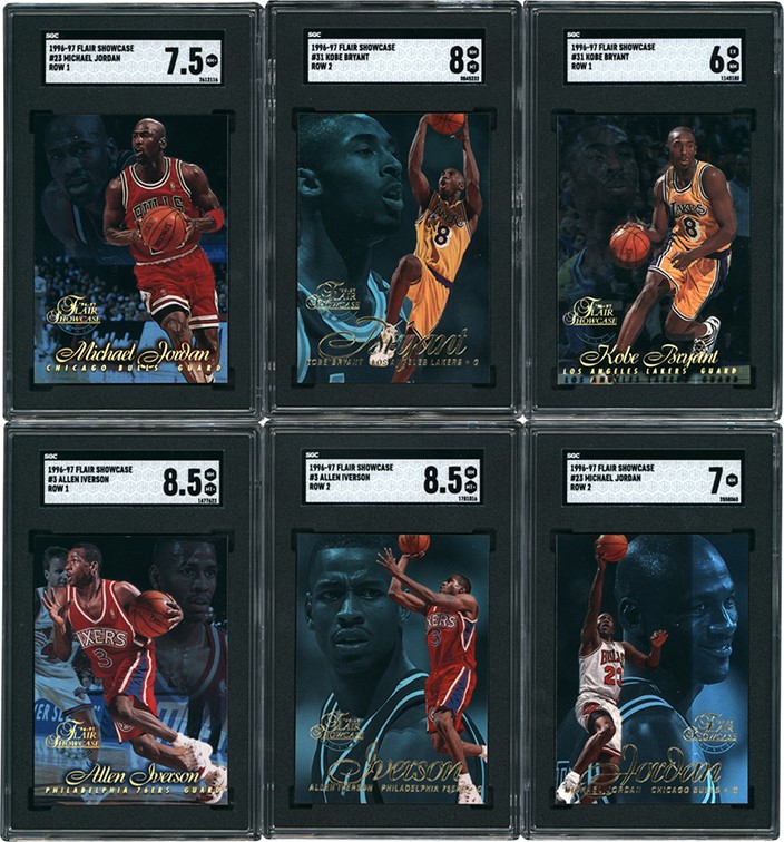 Modern Sports Cards - 1996-1997 Flair Showcase Row 1 & Row 2 Sets with SGC Graded