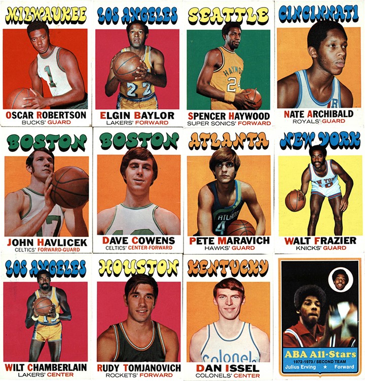 Basketball Cards - 1971-1972 Topps Basketball Collection with Maravich & Chamberlain (112)