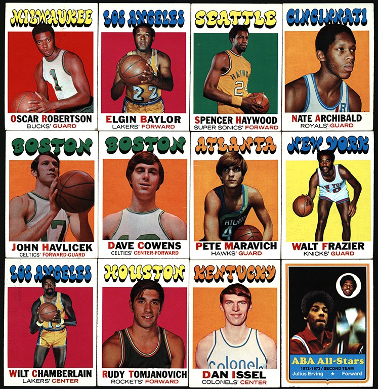 Basketball Cards - 1971-1972 Topps Basketball Collection with Maravich & Chamberlain (112)