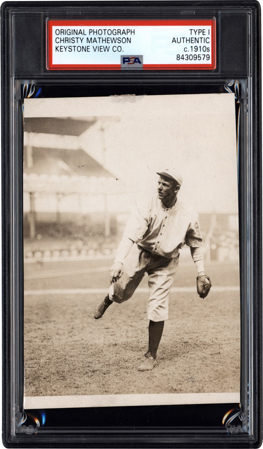 Vintage Sports Photographs - Early 1910s Christy Mathewson Keystone View Photograph (PSA Type I)