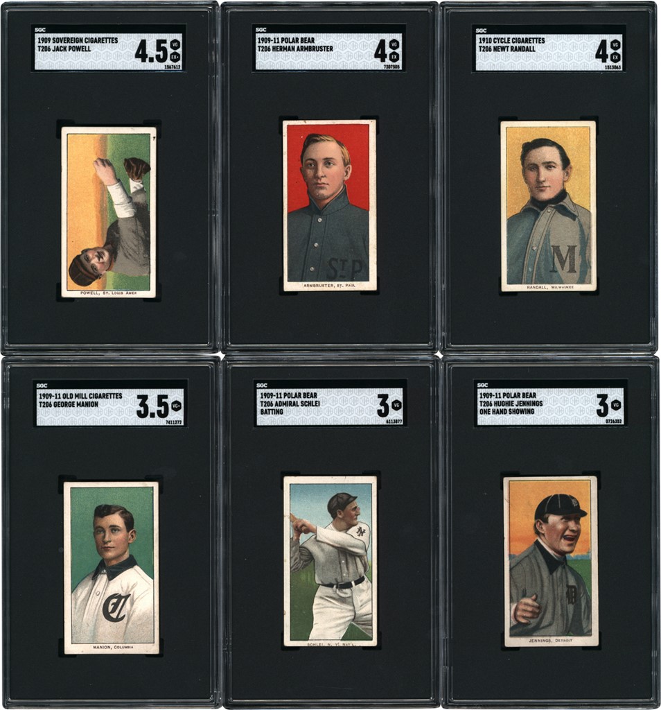 - 1909-11 T206 Rare Back Collection with American Beauty, Cycle and El Principe de Gales (26) with SGC Graded