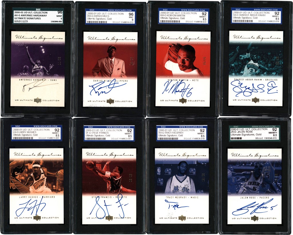 - 2000-01 Ultimate Collection Ultimate Signatures Gold SGC Graded Partial Set (8/15)