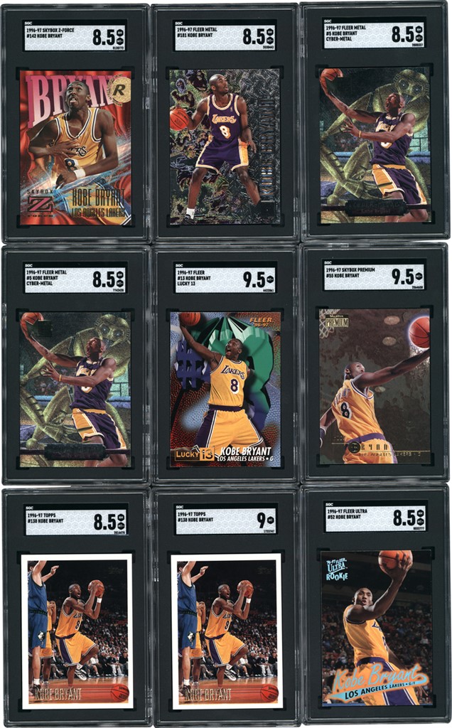 Modern Sports Cards - 1996 Kobe Bryant Rookie Collection with SGC Graded Inserts (29)