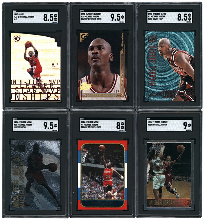 - 1988-1997 Michael Jordan Card Archive with High Grade SGC Graded Rare 90's Inserts (32)