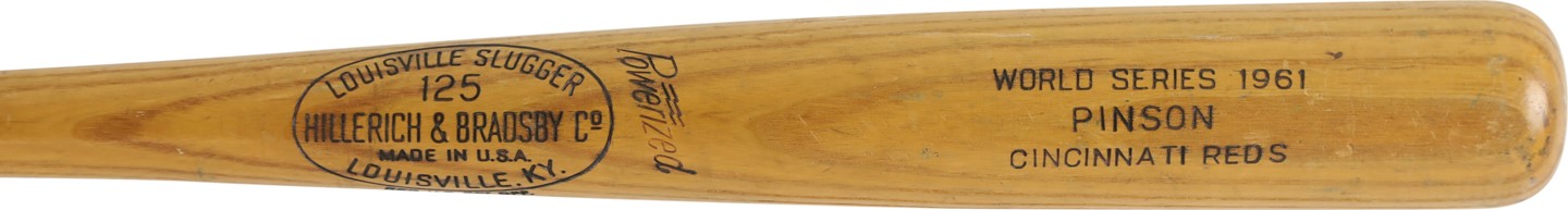 1961 Vada Pinson Cincinnati Reds World Series Game Used Bat